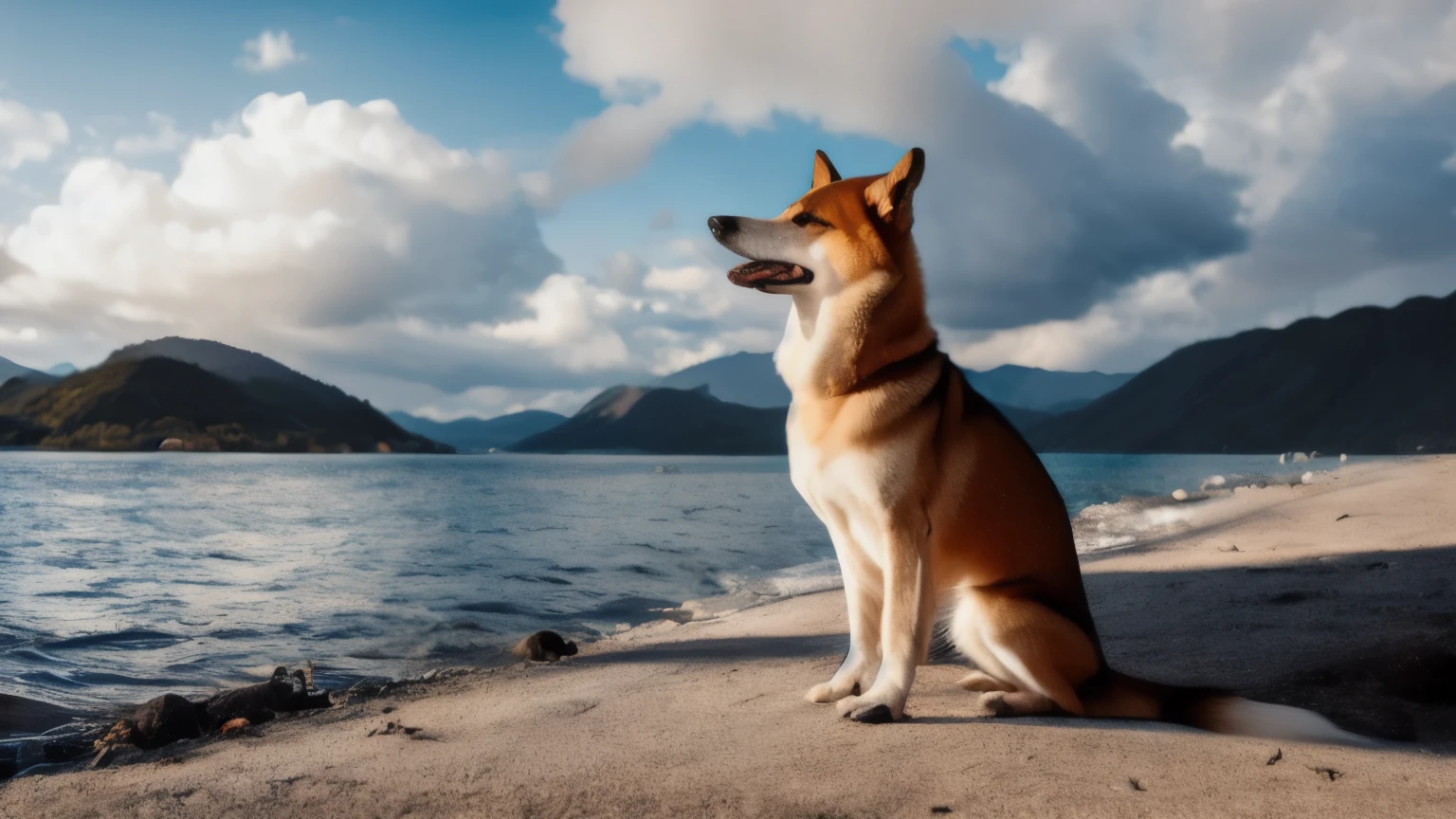 hyper ultra realistic photographs full body of A Shiba Inu, his fur coiffed and polished, captain's hat perched atop his head and oversized sunglasses shielding his eyes, steers his miniature yacht across a sapphire ocean. A team of pampering penguins scurries around, attending to his every whim. ratio 16:9, 4k, 8k resolution, High quality photo, high detailed, imagesharp focus, Cinematic lighting,hyperdetailed & Unreal engine, detail, realism, photography,cinematography, camera NIKON, lens NIKKOR flagship, masterpiece. hyper-maximalism, ultradetailed photorealistic, light skin imperfections, final render, vray, photo, fashion