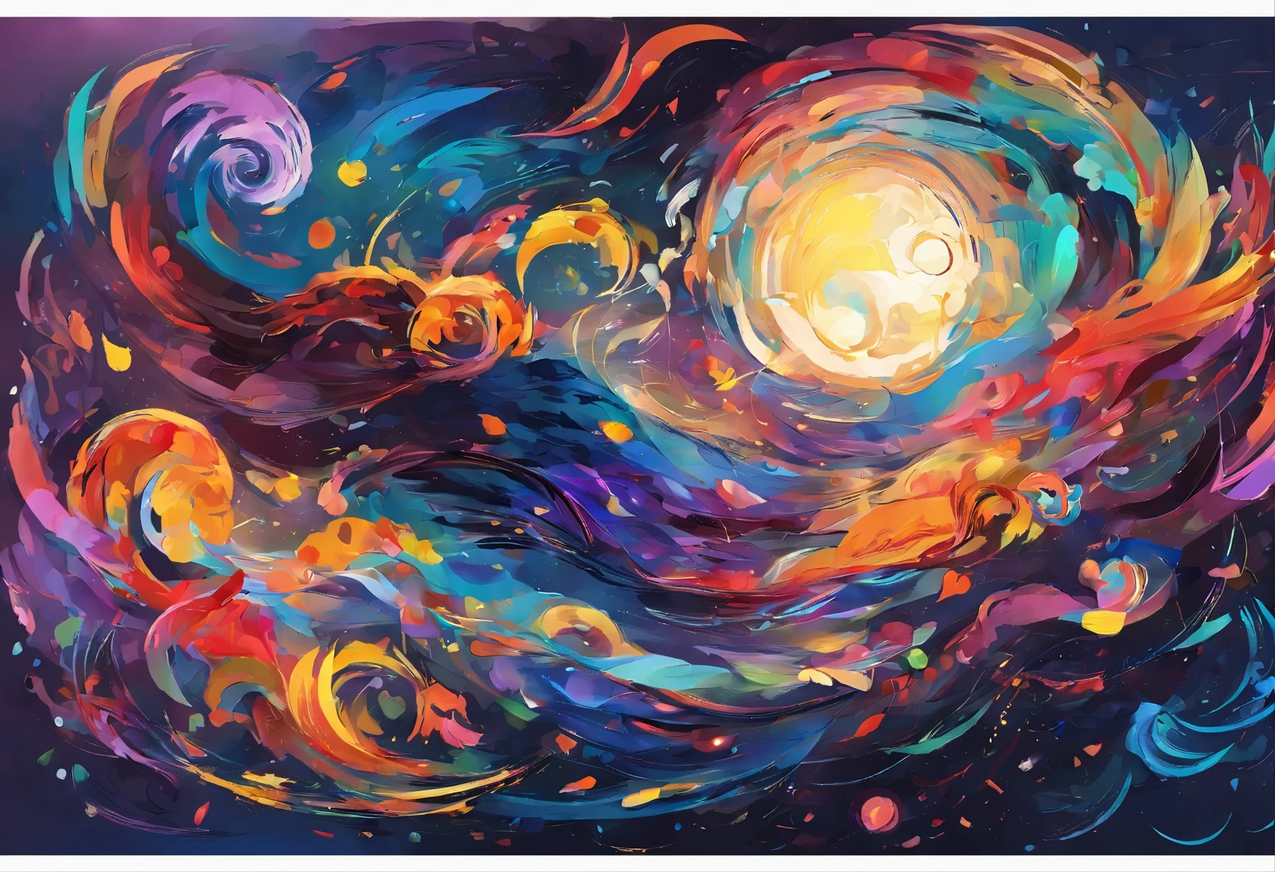 Chang'e rushes to the moon,A visual feast blooming on a dark background。The mysterious sky represented by oil painting art,wild and,The soul is struck in it。The picture is full of passion and struggle,High details reveal the creative exploration of abstract souls。Immerse yourself in it,Experience a wonderful and dark world。