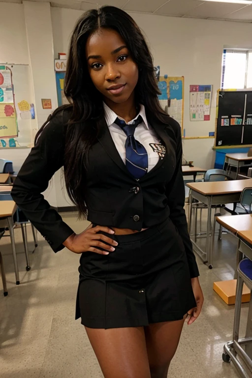 Sexy Ebony Woman in School Uniform. NSFW
