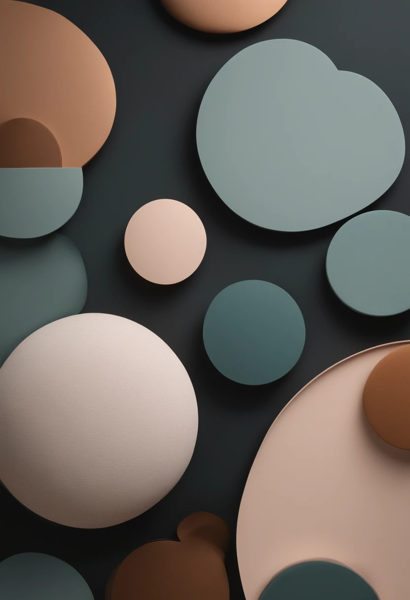 Develop an abstract composition with soft tones, prioritizing organic shapes to create a serene atmosphere