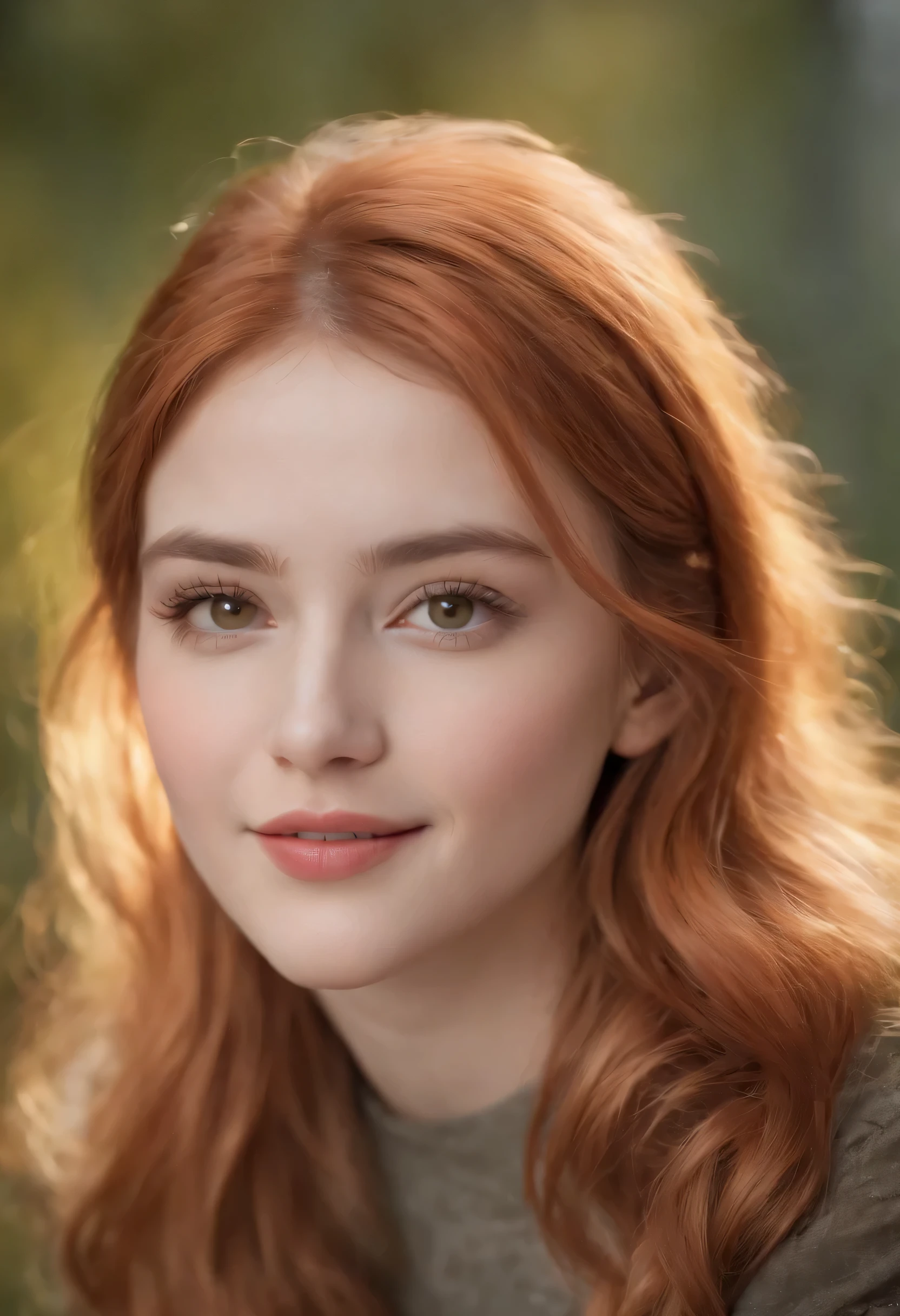 (best quality,4k,8k,highres,masterpiece:1.2),ultra-detailed,(realistic,photorealistic,photo-realistic:1.37),1girl,orange hair,orange eyes,smiling,long hair,beautiful detailed eyes,beautiful detailed lips,extremely detailed eyes and face,longeyelashes,medium:oil painting,vivid colors, studio lighting, soft and warm color tones,bokeh