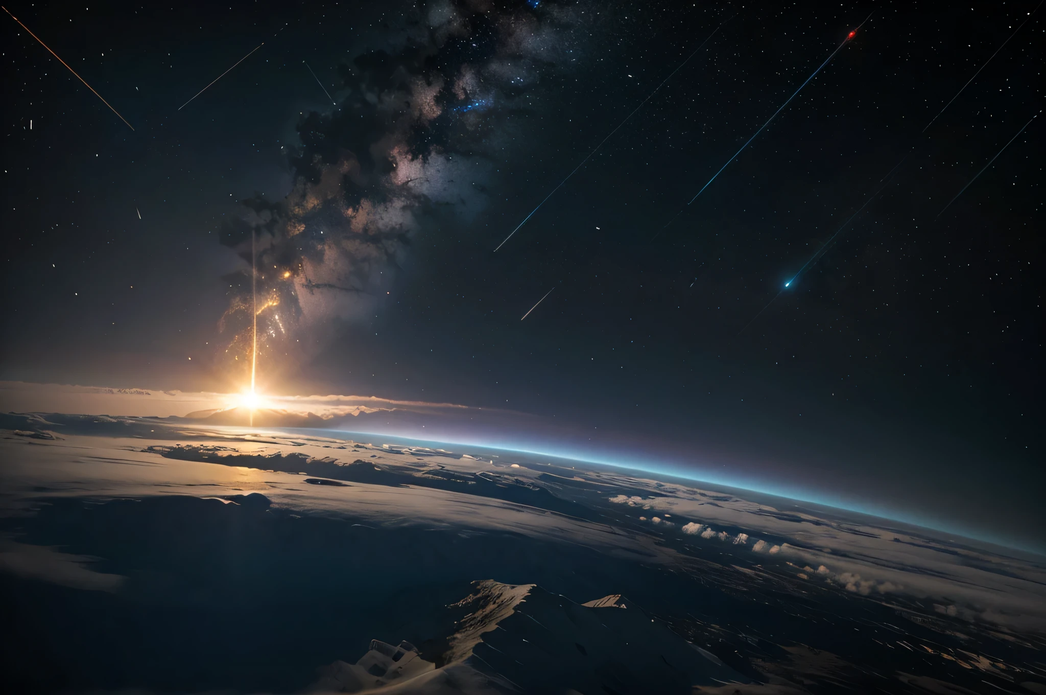 Meteor glows as it enters Earth&#39;s atmosphere