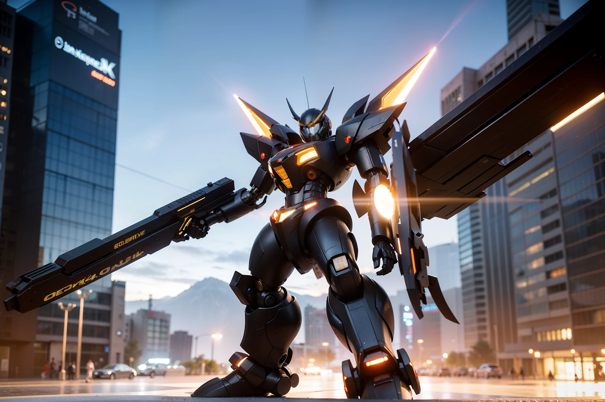 (Image Quality：4K)), ((3D game style)), (sense of technology),）(front light）（Positive perspective），Draw a mecha that is rushing out of the screen（2：1），Background Black