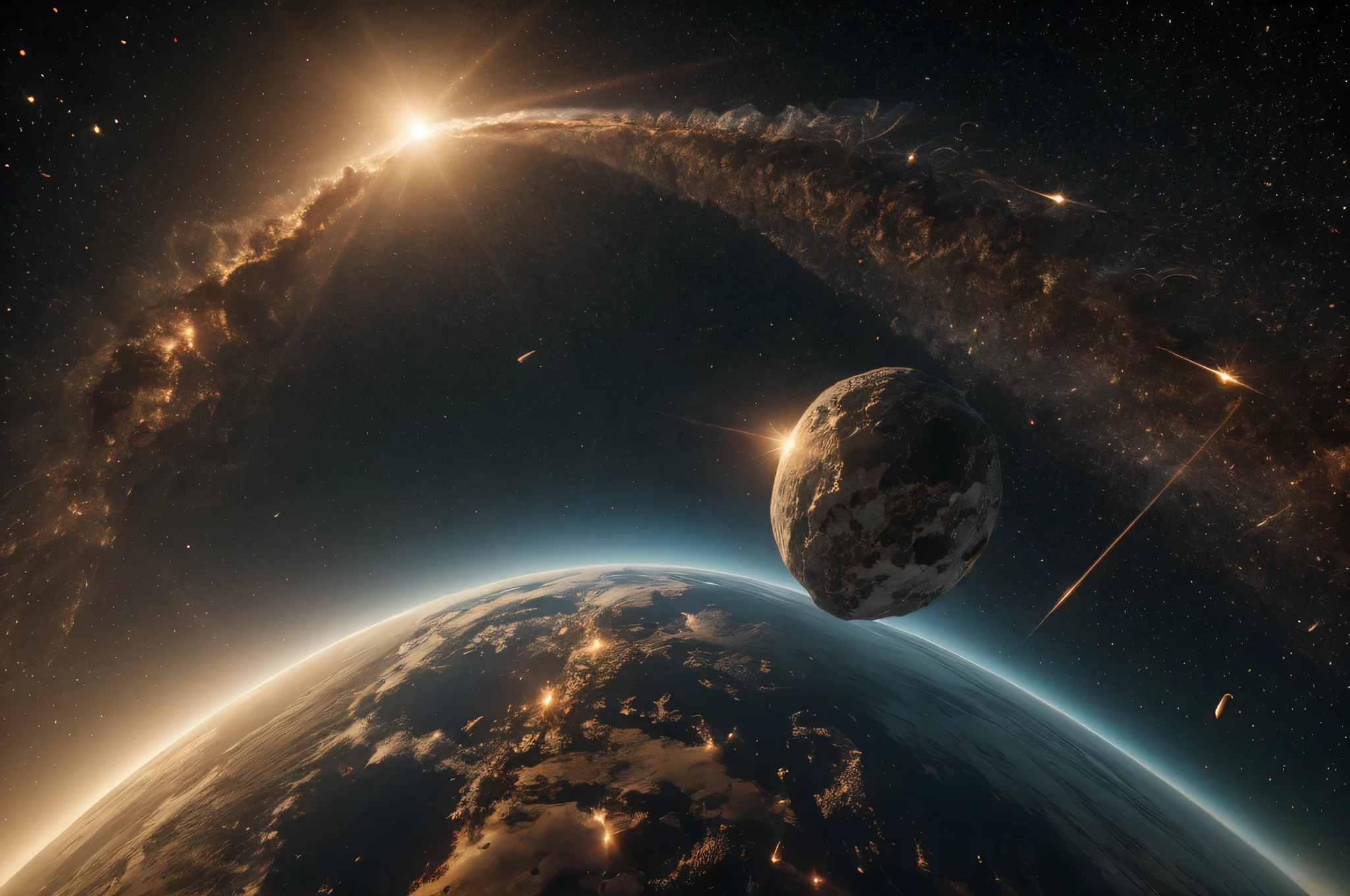 Meteor glows as it enters Earth's atmosphere