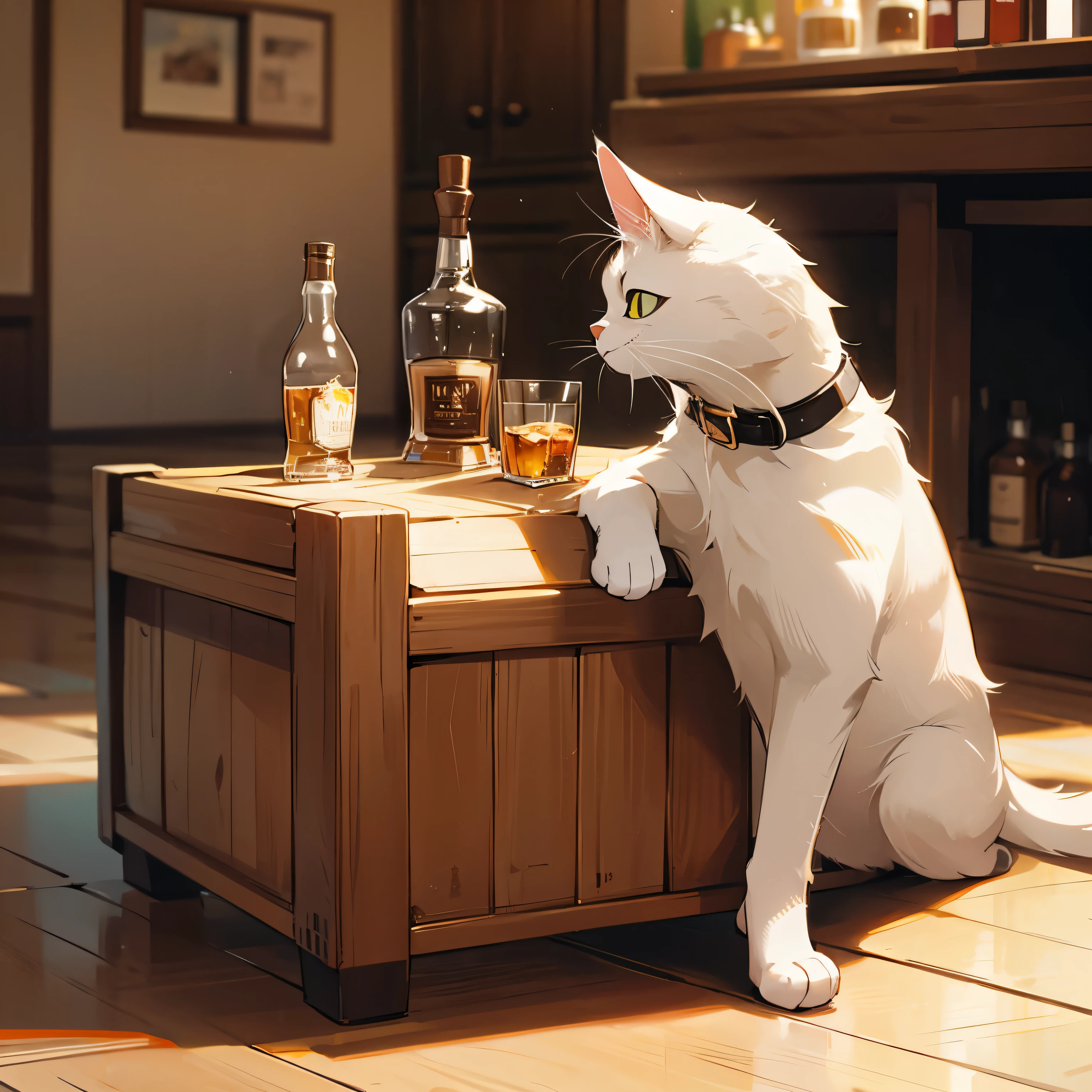 cat and whiskey