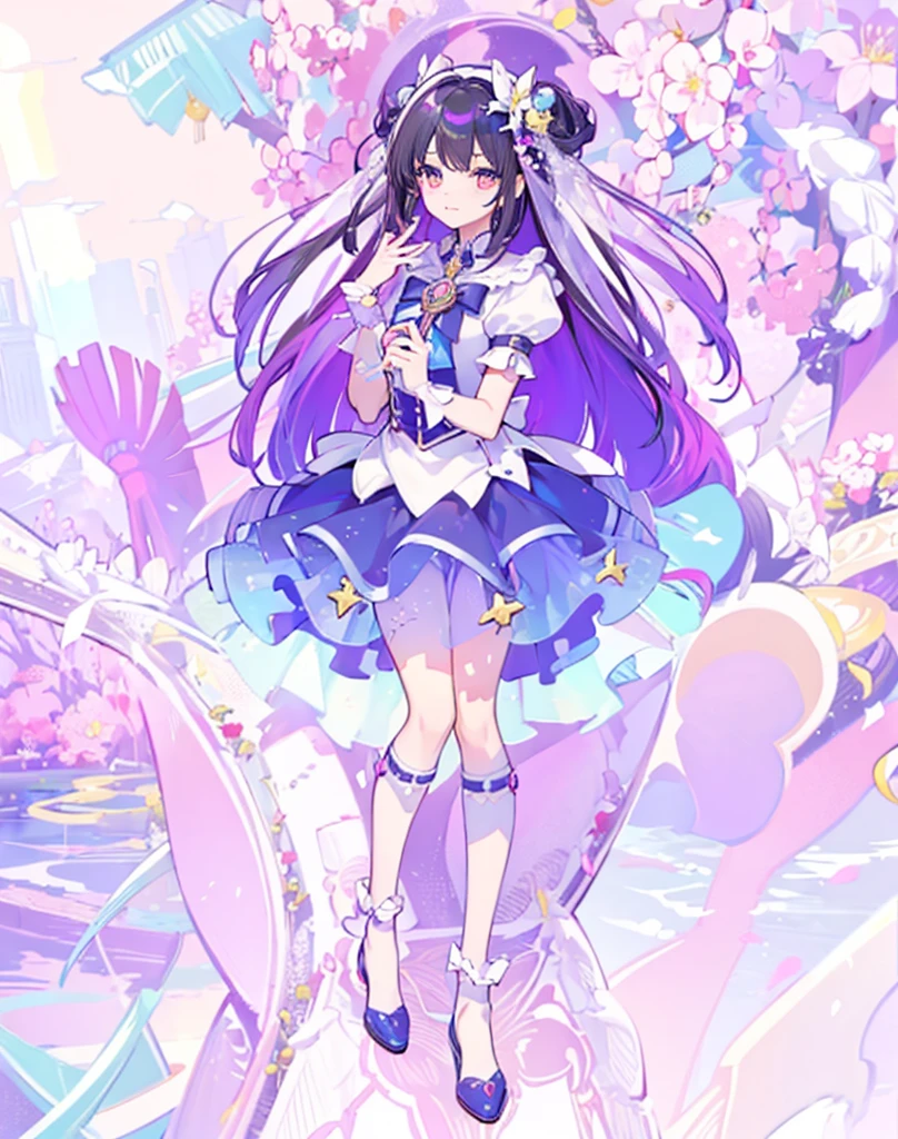 (masterpiece), (best quality), (detailed), Lightweight layer,black hair,a beautiful girl,two-dimensional,Magical girl,hand repair,grace,Handsome,cool,maniac