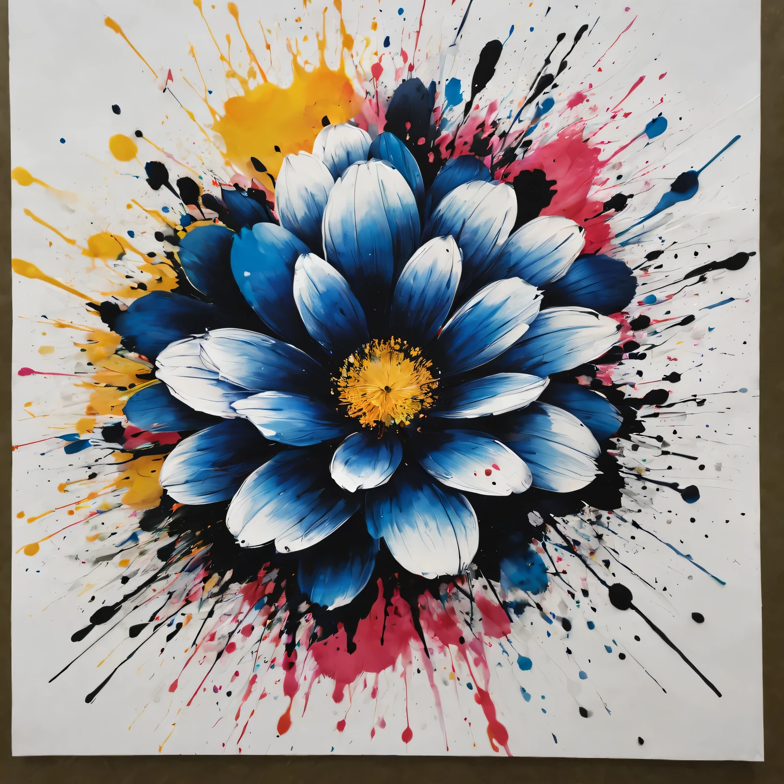Ink splash art flower