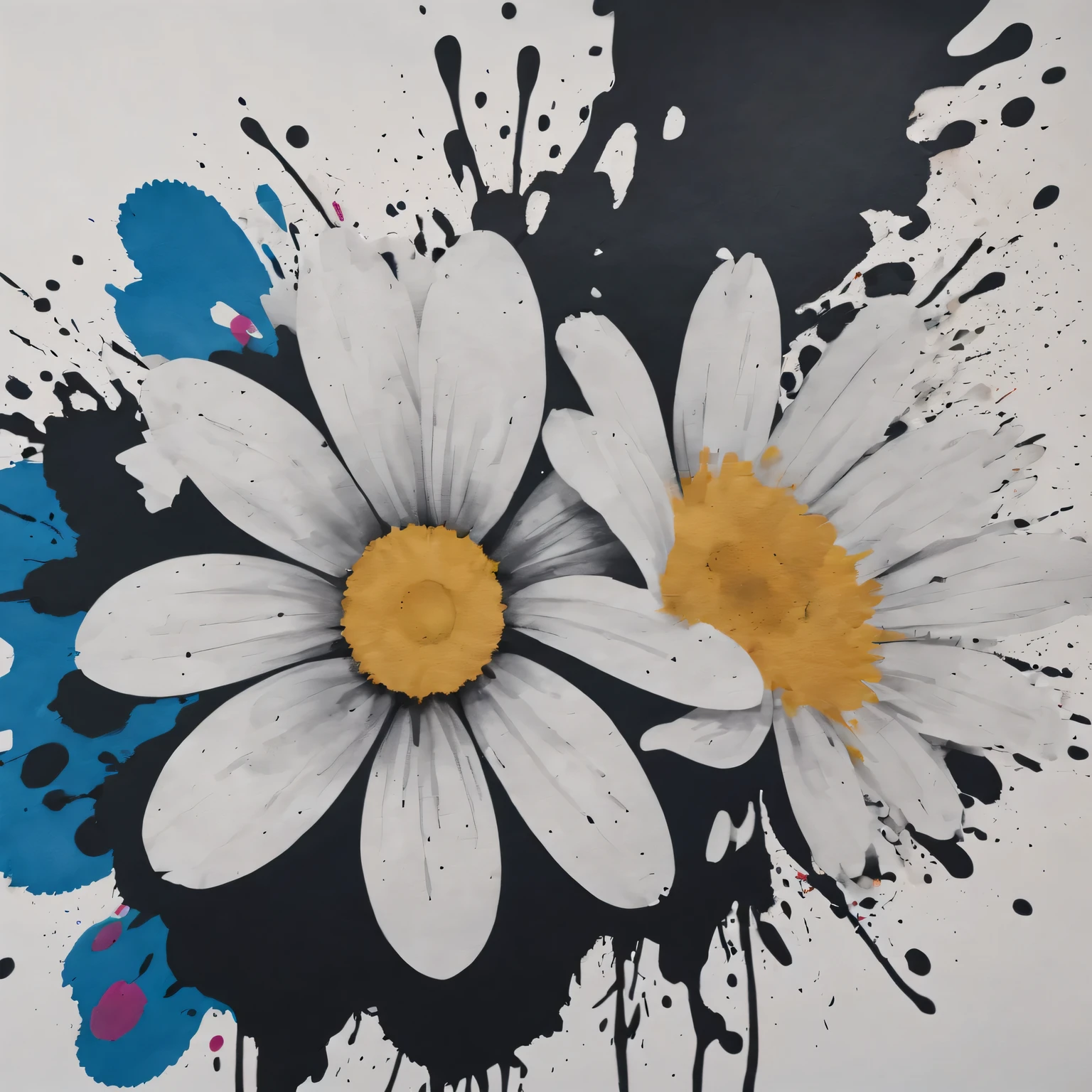 Ink splash art flower