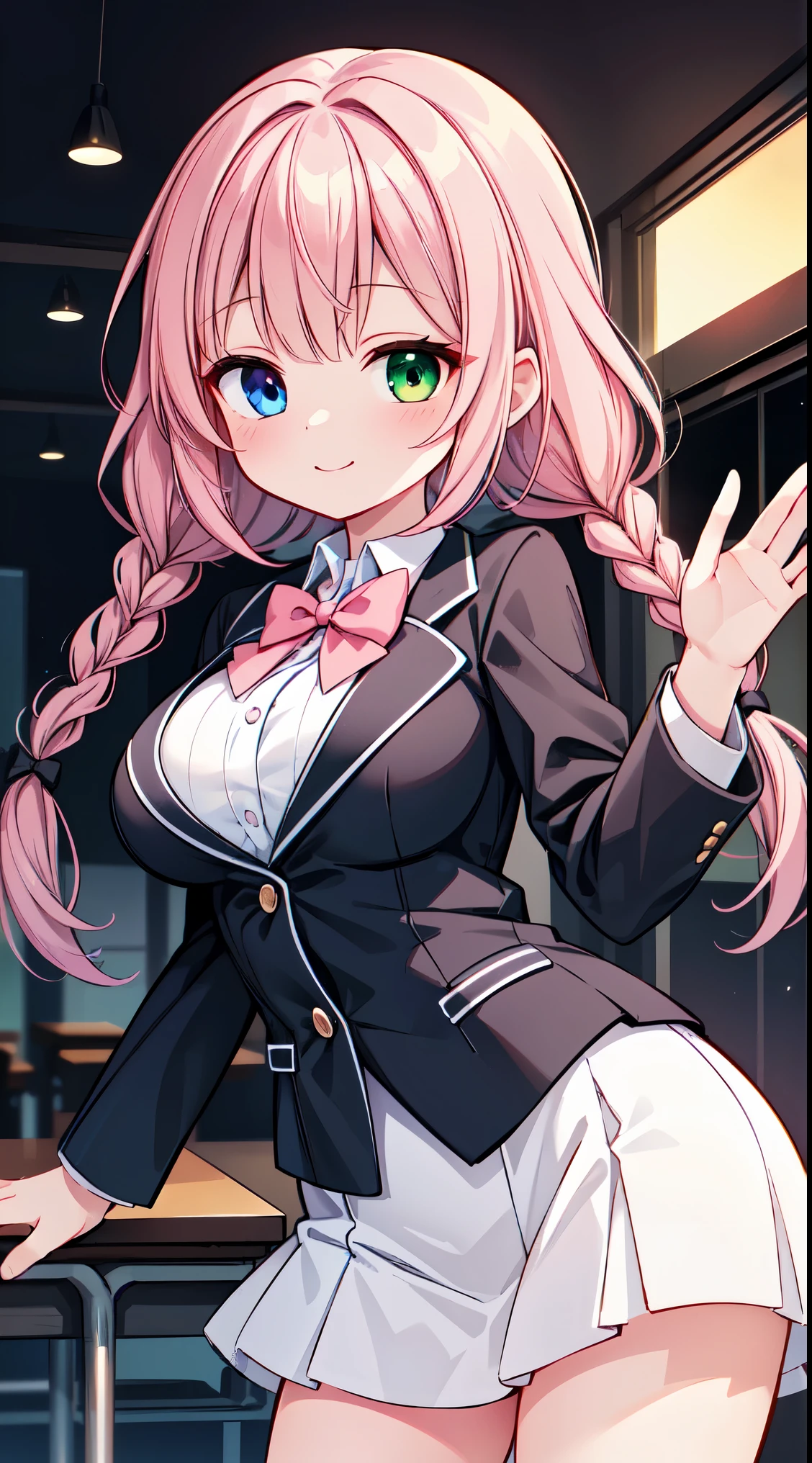 NSFW,Navy uniform、Elementary school girl、7-year-old girl,Pink shortcuts,Very beautiful and Shining Eyes、Shining Eyes、1 girl、Large Breasts、Cat ear、