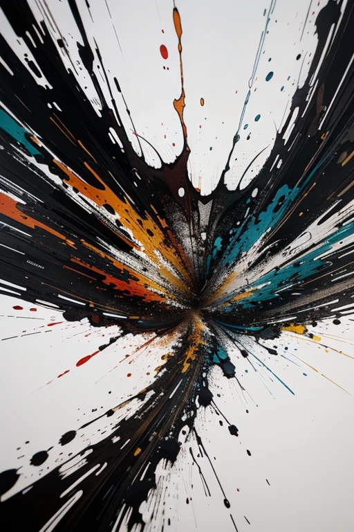 best quality,ultra-detailed,ink splatter,abstract art,swirling patterns,striking contrast,dynamic composition,vibrant colors,painted texture,highly detailed brushstrokes,fluid movement,expressive lines,dramatic effect