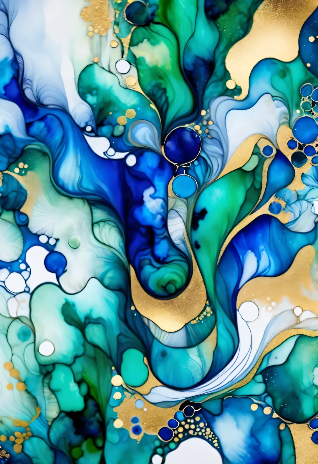 Alcohol ink abstract washed background,flowing,混合宝blue,Klein blue,blue,Kaneko,Emerald green,white,gradient color,acrylic paint,Marble texture