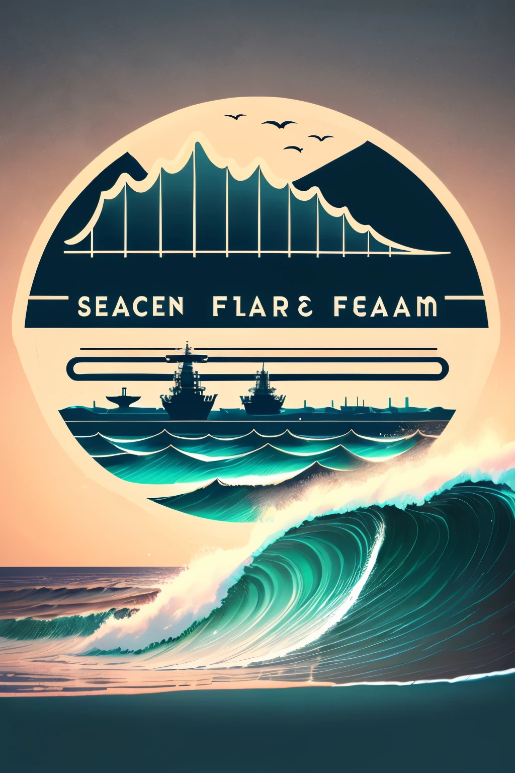 A LOGO with an ocean platform