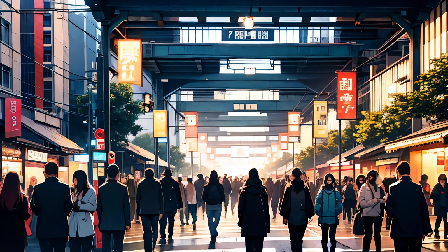 .congestion。crowd。bustling street