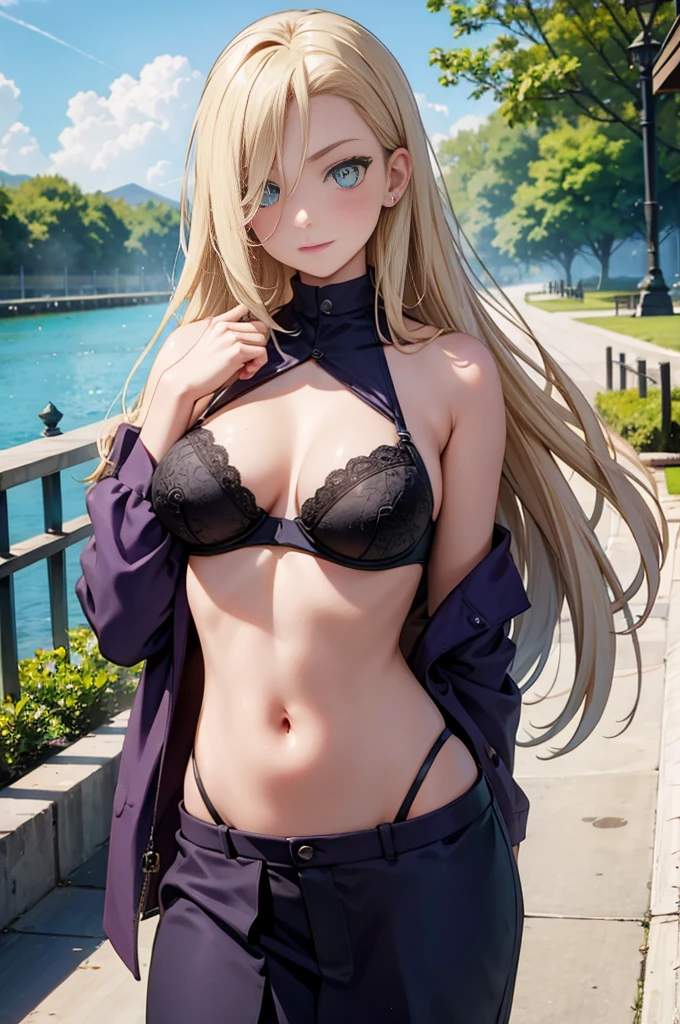 Navel, bra, cum