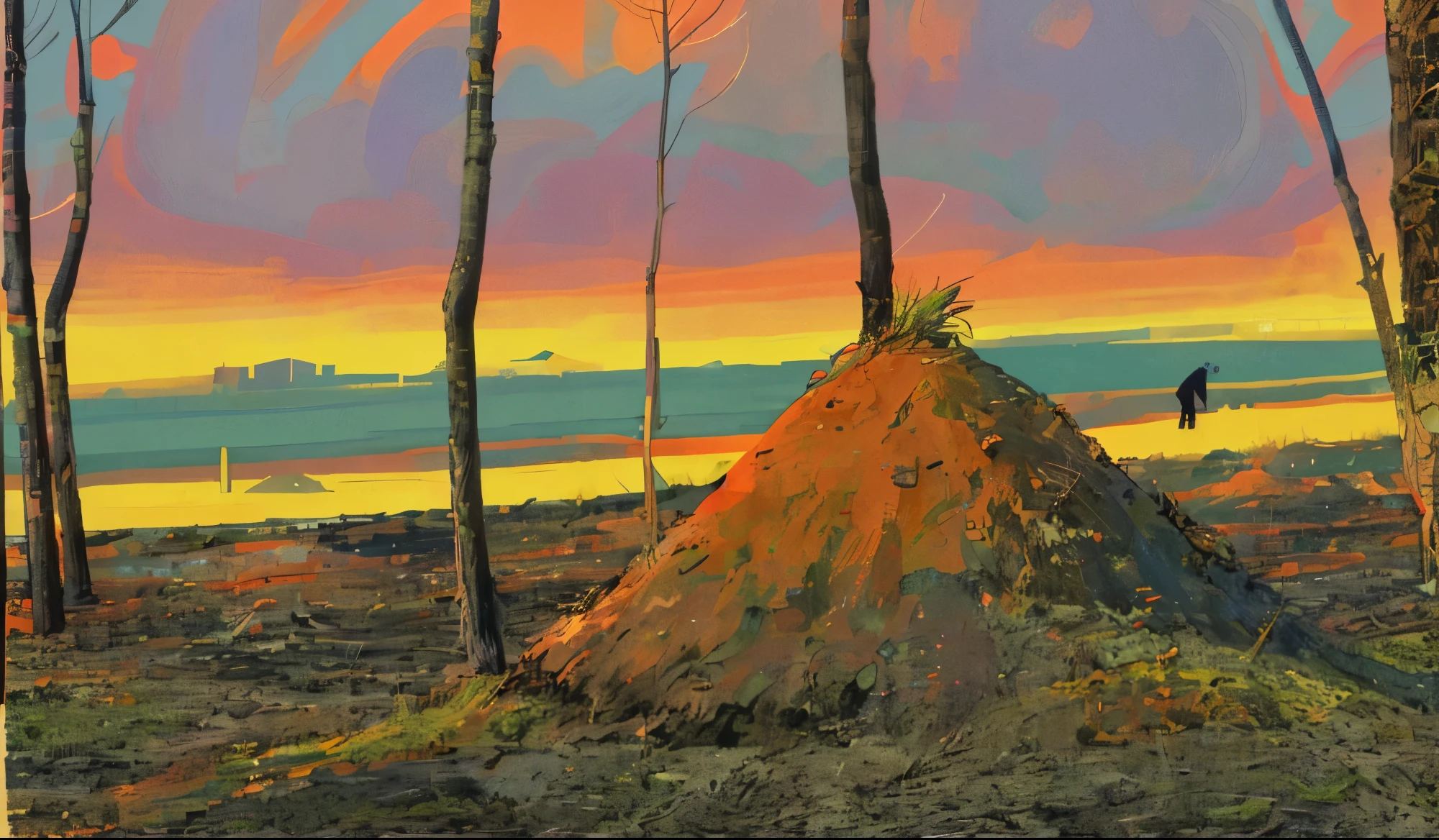 mound,pixel style,The colors are weird