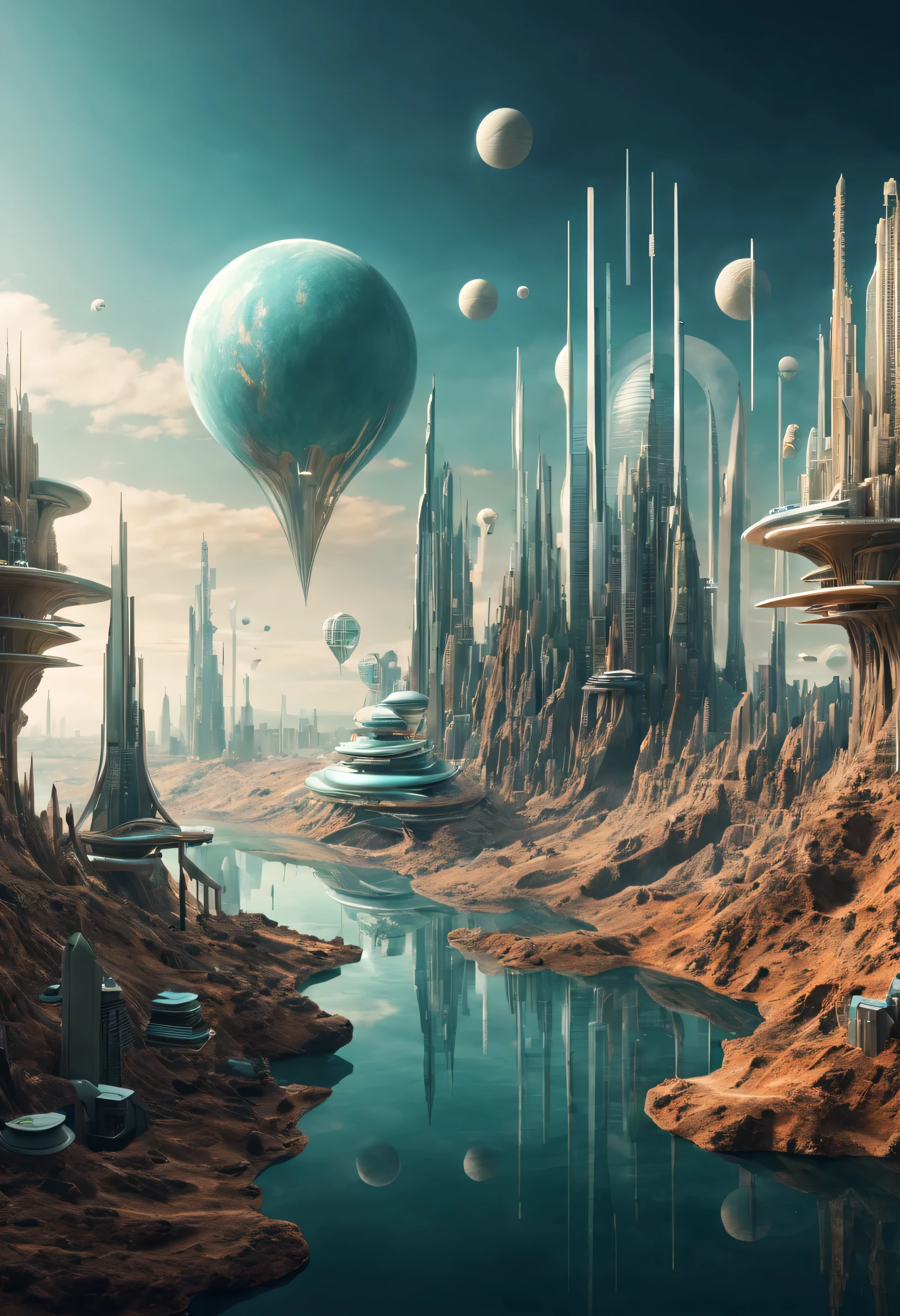 Generate a surrealist landscape representing curiosity
Design a futuristic cityscape symbolizing innovation