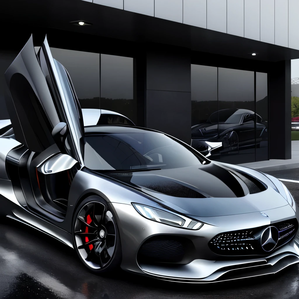 a black car with black red rims parked in front of a building, luxury hd render, mercedes concept cars, concept car, modern car design, digital art of an elegant, concept car design, with sleek lines and a powerful, futuristic concept car, hyper luxurious, futuristic cars, concept automobile design, car design, luxury and elite, car concept, futuristic car