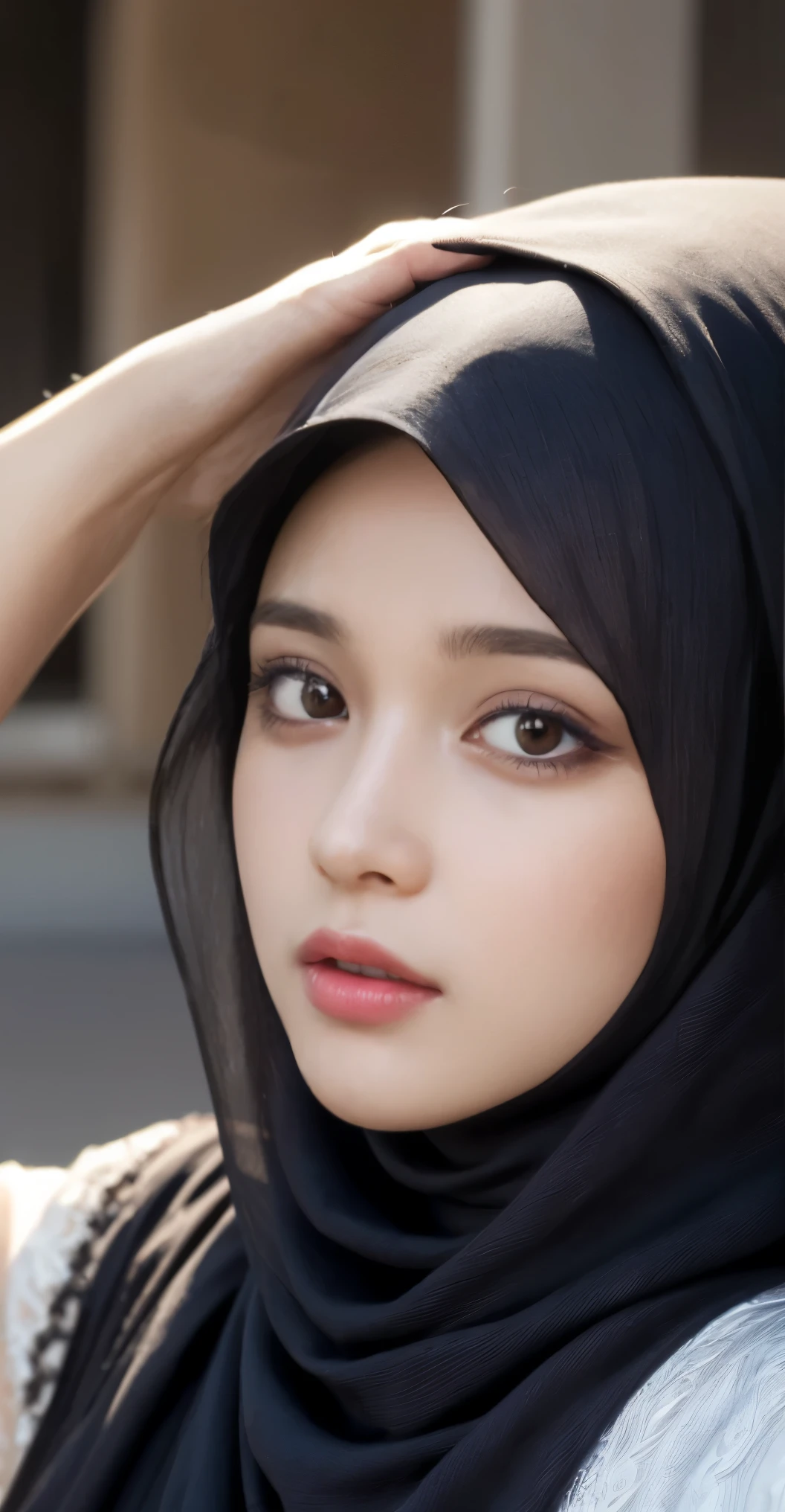 masutepiece, Best Quality, Illustration, Ultra-detailed, finely detail, hight resolution, 8K Wallpaper, Perfect dynamic composition, Beautiful detailed eyes, Natural Lip, Wear hijab moslem, fancy jubba thobbe, Random poses