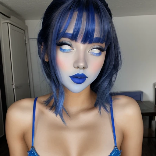 Lantia, blue lipstick