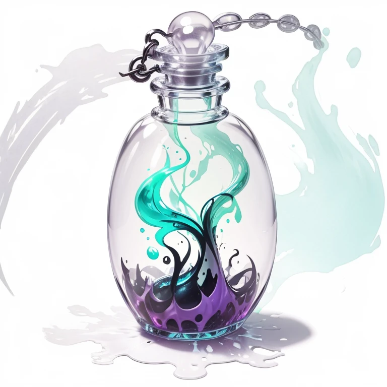 Vial of venom (full with poison), MagicItem_v1, (color splash white background)