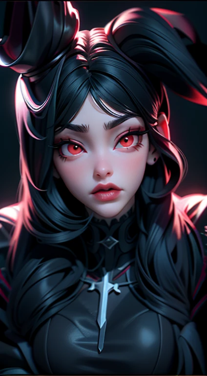 demon with glowing eyes, night sky, mean face --auto --s2