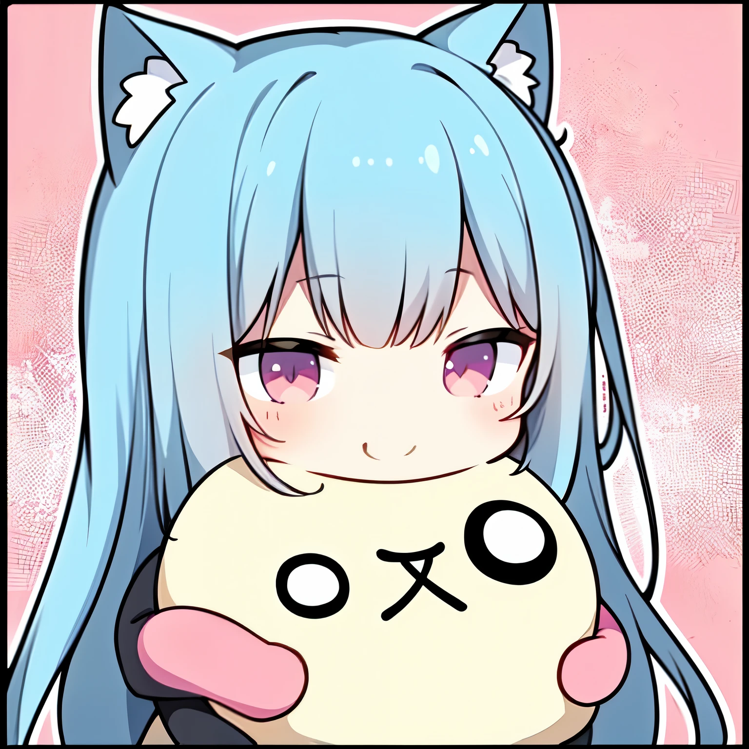 ((best quality)), ((Ji hair style)), （friendliness），（smiley face），（one person），（Clever），(pink tint) ，（Hug）very cute