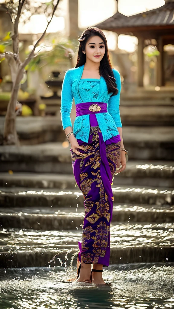 Keywords: ((kebaya_bali)), watery big eyes, loving pupils, [shy], long hair, master works, best picture quality, ((kebaya_bali)),super high resolution, higher quality, beautiful girl, female, heart-shaped hair ornament, 8k resolution, hot girl, student, beautiful pupil, blush, dusk, oasis ((character at the edge of the pool)), magic ring, volumetric light, cinematic light, natural light. Waterfall background, fashion long skirt, not exposed, full body photo
Snow Moon Law Moon Girl Light Shoulders, Solo, Crystal Clear Water Splash Perfect Reflection, Eyebrow Pattern, Beautiful Black Eyes, Floating Water Splash, Black Water Droplet, Beautiful Glow, Best Quality, Illustration, Masterpiece, Best Production, Best Quality, Highly Detailed, Extremely Detailed CG, Lighting, Cute, Tyndall Effect, Burning Splash Wrapped, Light Shoulders, Depth of Field, Black Water, Super Moe, Shining, Beautiful
The, delicate facial features, cute, black water particle special effects, dreamy, floating
Black glowing particles, burning hair, necklace
((Masterpiece)), ((Highest Quality)), exquisite CG, blue-purple tone, sweet
Beautiful and lovely