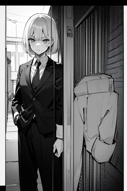 ((thumbnail:1.3)), (((Draft style manga))), (((rough manga))), (crude manga), ((manga)), ((black and white manga panel)), ((in manga style)), ((detailed manga style)), ((black and white manga page)), ((black and white manga style)), ((manga page:1.4)), ((manga panel)), urban intersection, (wide shot:1.4), ((Dynamic and unique poses)), (Special Techniques), (dutch angle:1.4), (looking away:1.3), (bugaboo), ((Apparition)), Emotional:1.2, male:1.3, Unique body, unique face, (Macabre), Grotesque, Eerie, Surreal, Unsettling, Disturbing, Maniacal, Psychotic, Twisted, Deranged, masterpiece