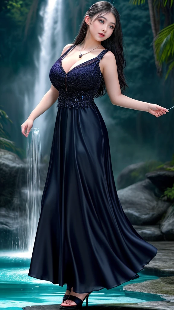  watery big eyes, loving pupils, [shy], long hair, master works, best picture quality, ((kebaya_bali)),super high resolution, higher quality, beautiful girl, female, heart-shaped hair ornament, 8k resolution, hot girl, student, beautiful pupil, blush, dusk, oasis ((character at the edge of the pool)), magic ring, volumetric light, cinematic light, natural light. Waterfall background, fashion long skirt, not exposed, full body photo
Snow Moon Law Moon Girl Light Shoulders, Solo, Crystal Clear Water Splash Perfect Reflection, Eyebrow Pattern, Beautiful Black Eyes, Floating Water Splash, Black Water Droplet, Beautiful Glow, Best Quality, Illustration, Masterpiece, Best Production, Best Quality, Highly Detailed, Extremely Detailed CG, Lighting, Cute, Tyndall Effect, Burning Splash Wrapped, Light Shoulders, Depth of Field, Black Water, Super Moe, Shining, Beautiful
The, delicate facial features, cute, black water particle special effects, dreamy, floating
Black glowing particles, burning hair, necklace
((Masterpiece)), ((Highest Quality)), exquisite CG, blue-purple tone, sweet Beautiful and lovely,(NSFW),(Full Body),(cute face:1.5),(huge breasts:1.2),high-heels,big hips, medium thighs,Random Dresses,breasts slightly exposed,cleavage of the breast,lipgloss,Lace,
