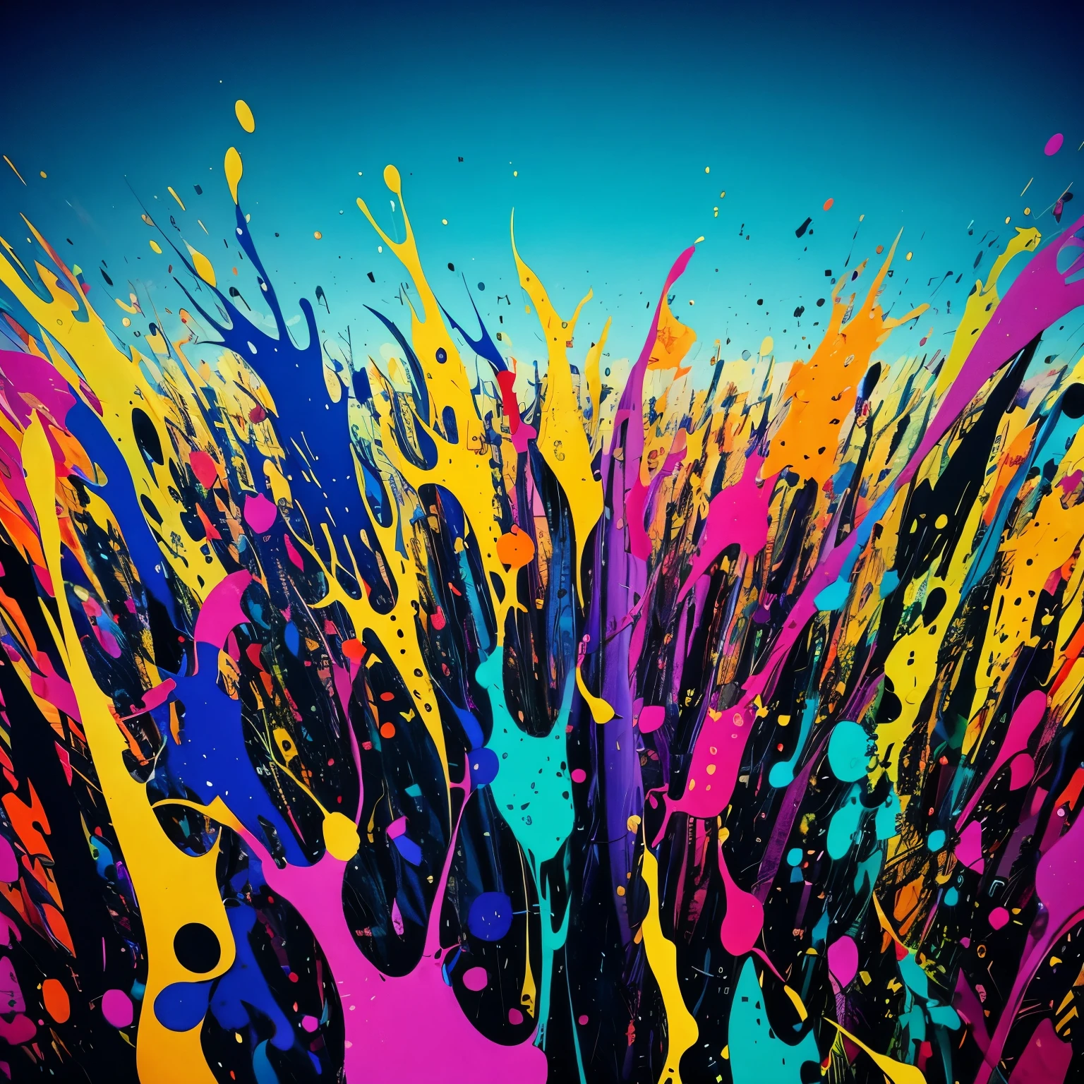 [cityscape : abstract art psychedelic color, ink splatter : 6]