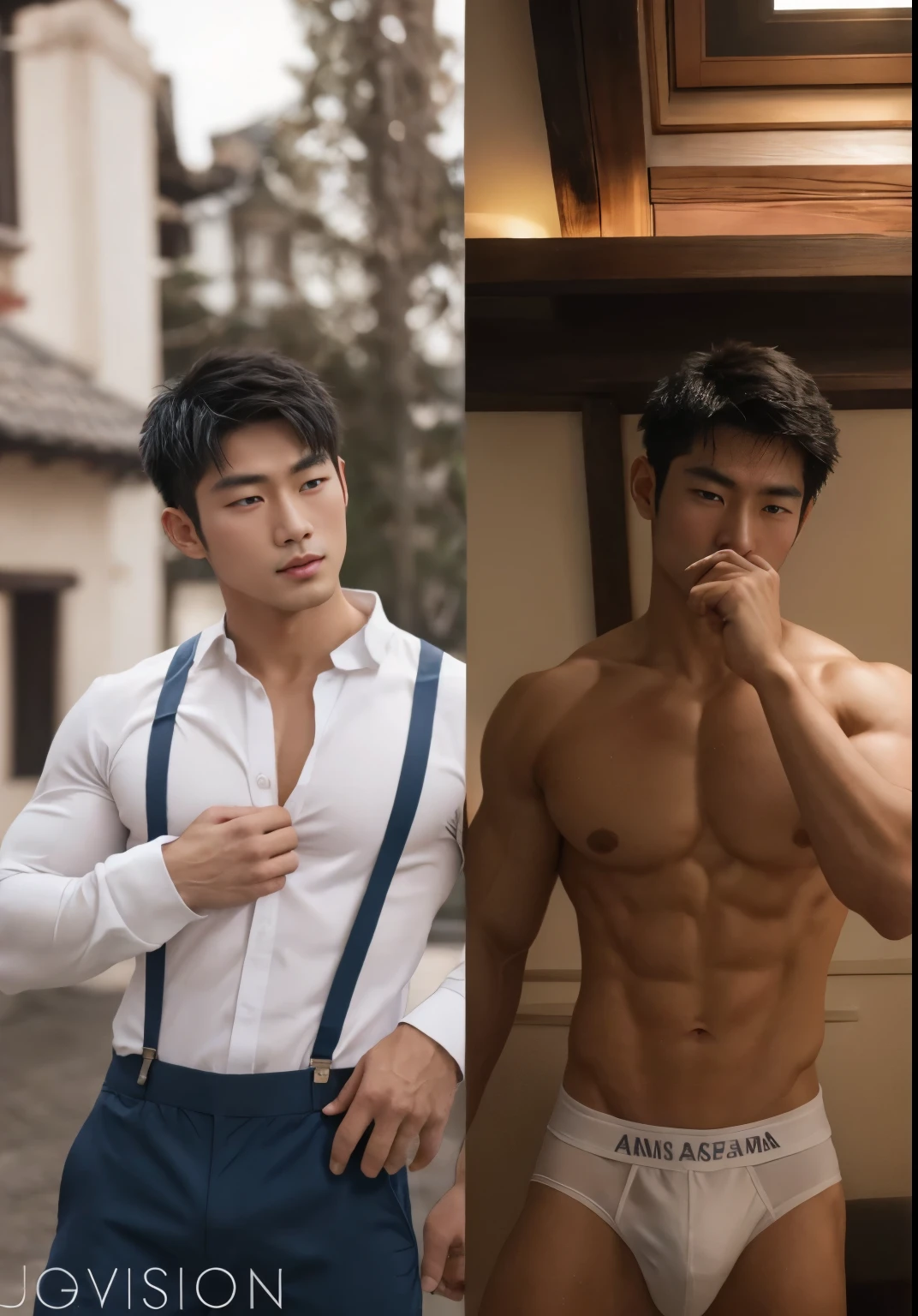 Asian muscular man