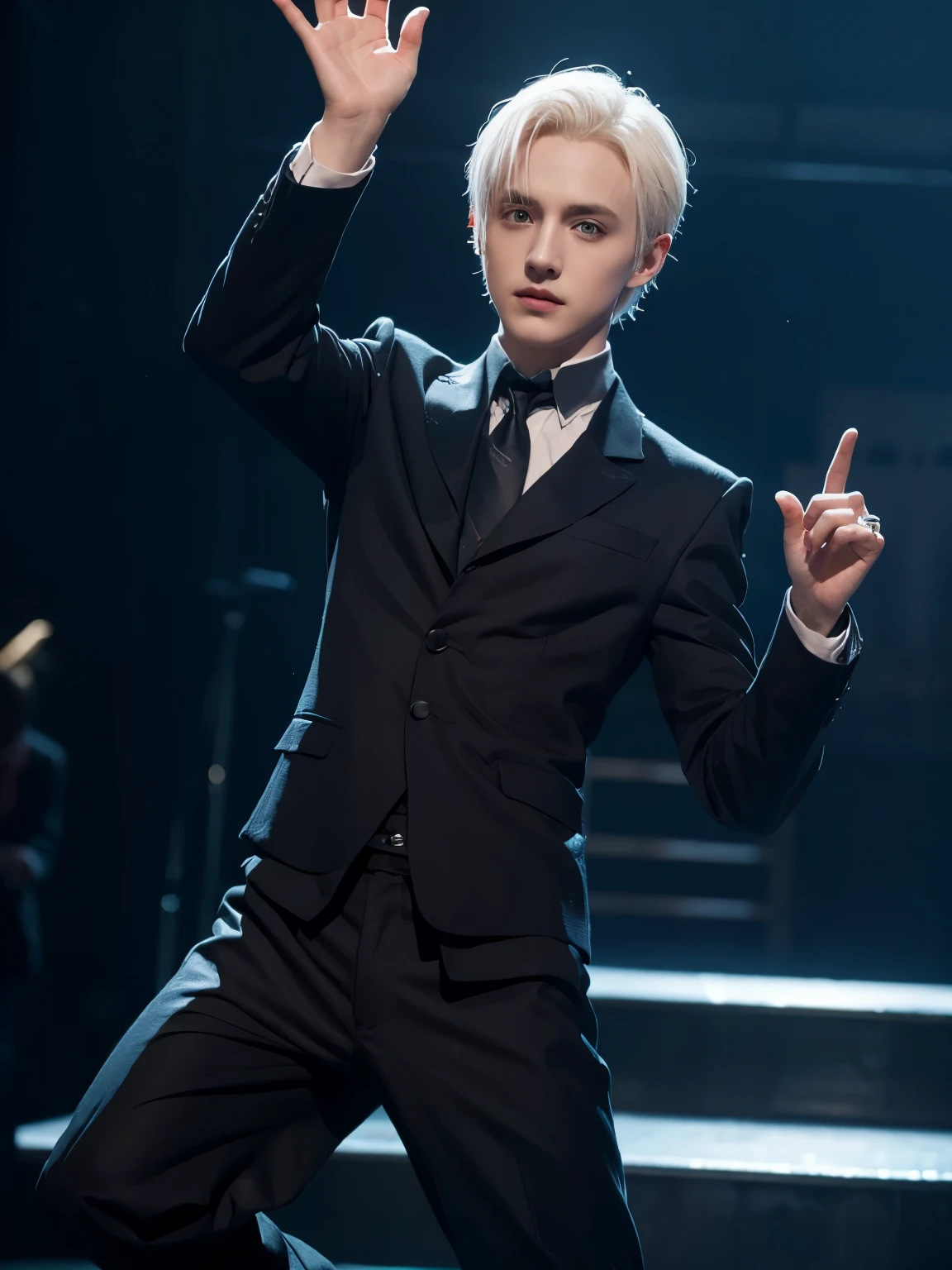 Draco Malfoy became an idol,Dancing on stage,meticulous portrait