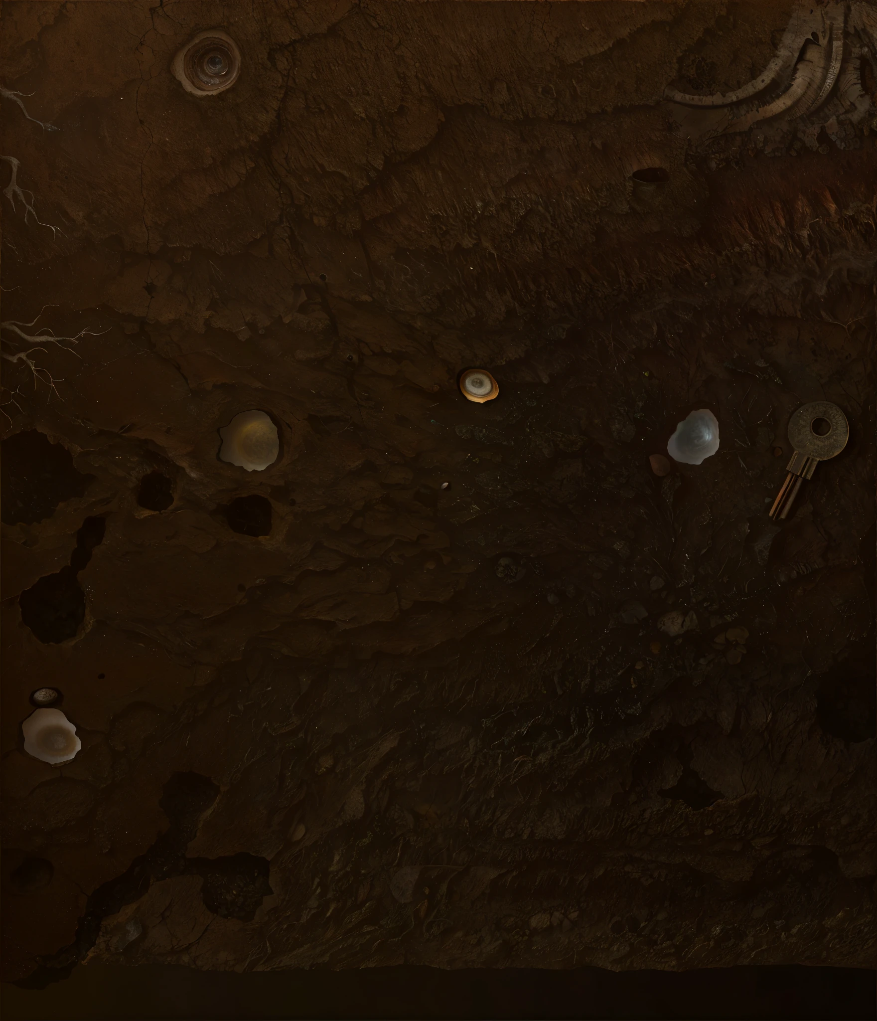 Geological layers,root system,Transverse section,mire,skeleton,key,Stone,shell,dirt ground。