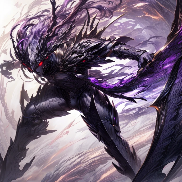 there is a large black and white creature with wings flying in the sky, 2. 5 d cgi anime fantasy artwork, epic fantasy digital art style, anime epic artwork, epic fantasy art style, detailed fantasy art, detailed digital 2d fantasy art, highly detailed fantasy art, dramatic concept art, dark fantasy style art, epic fantasy art style hd, detailed digital anime art