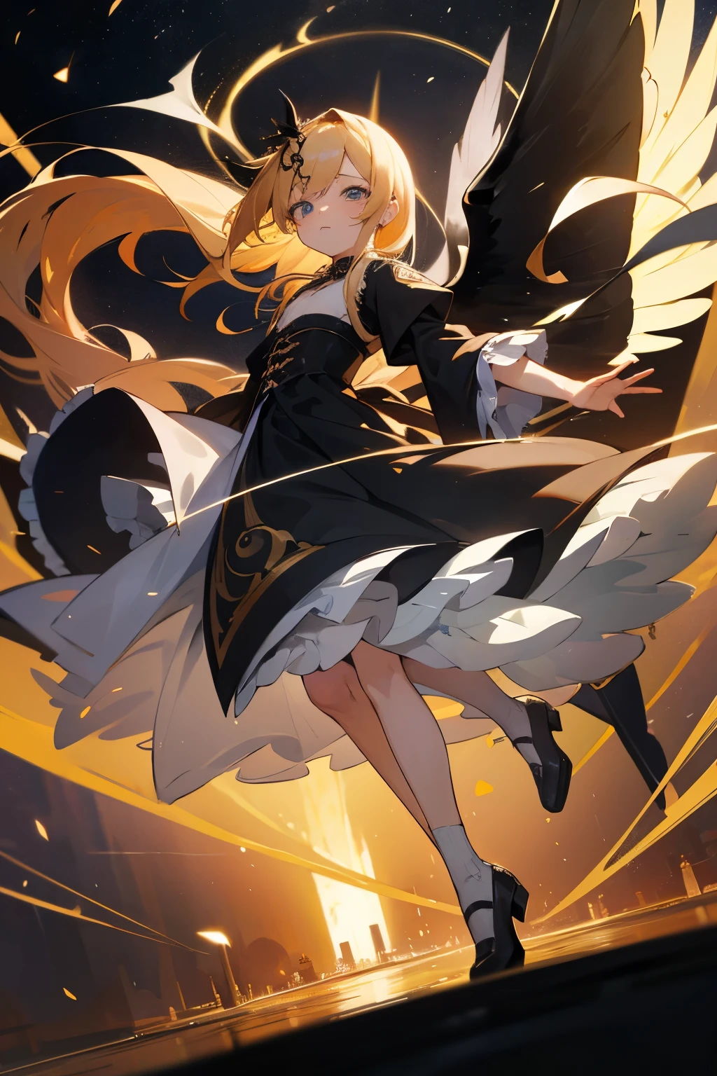 Furina, 1girl, high quality, best quality, illustration, masterpiece, (highly detailed:1.2), (extremely detailed:1.3), flat chest, bare shoulders, sleeveless, young girl, high-waisted skirt