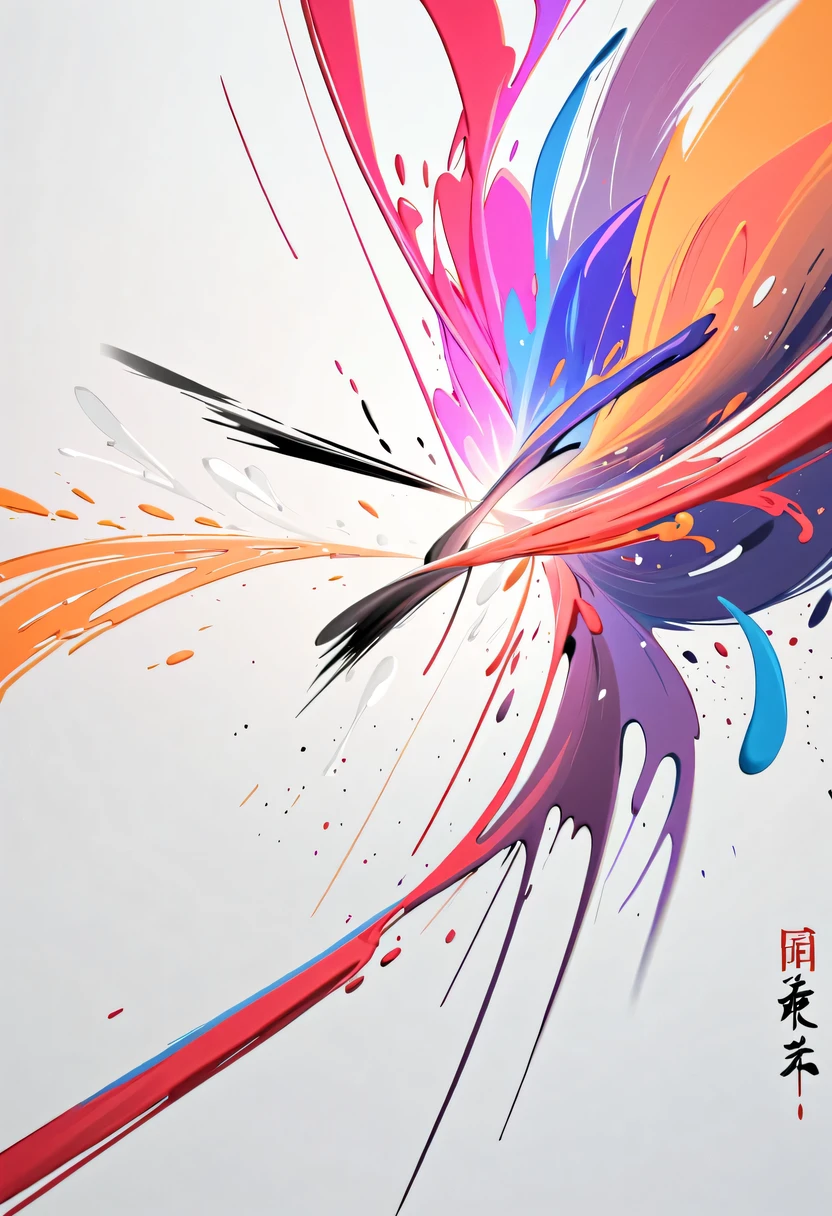 scribble art,ink splatter,Wild,splash ink painting,Abstraction,rich and colorful,Vague dreams,Dynamic energy,publish creation,visual impact,modern aesthetic,Elegant and simple,Contemporary interpretation,be bold,Chinese swordsman