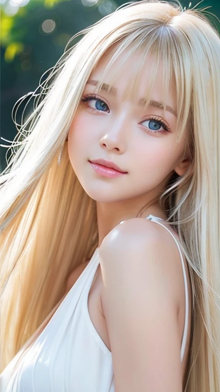 The highest beauty of splendor、clear white glossy skin、Wind blonde gets in the way in front of a cute face、Sexy big 14 year old cute beautiful girl、Sexy little beautiful face、Shiny light straight blonde hair、Bangs dancing in front of cute beautiful face、long silky bangs covering pale white light blue eyes,,,、Super long blonde hair that hides her sexy face、sexy cute young woman、Super Long Natural Blonde Shiny Light Hair、small face beauty、bright look、shiny skin、cheek gloss highlight