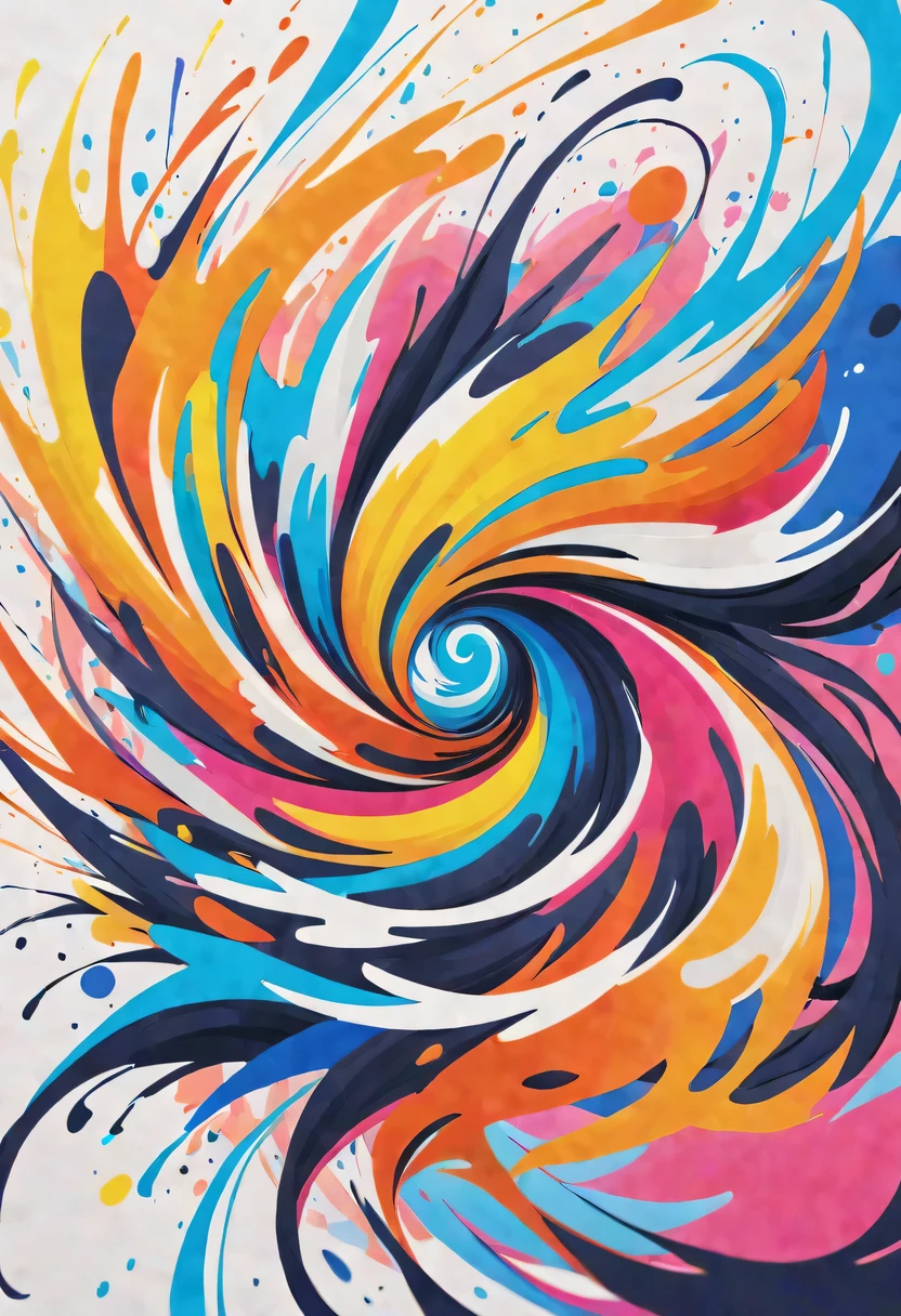 scribble art，ink splatter，Wild，splash ink painting，Abstraction，rich and colorful，Vague dreams，Dynamic energy,publish creation，visual impact,modern aesthetic,Elegant and simple,Contemporary interpretation,be bold,