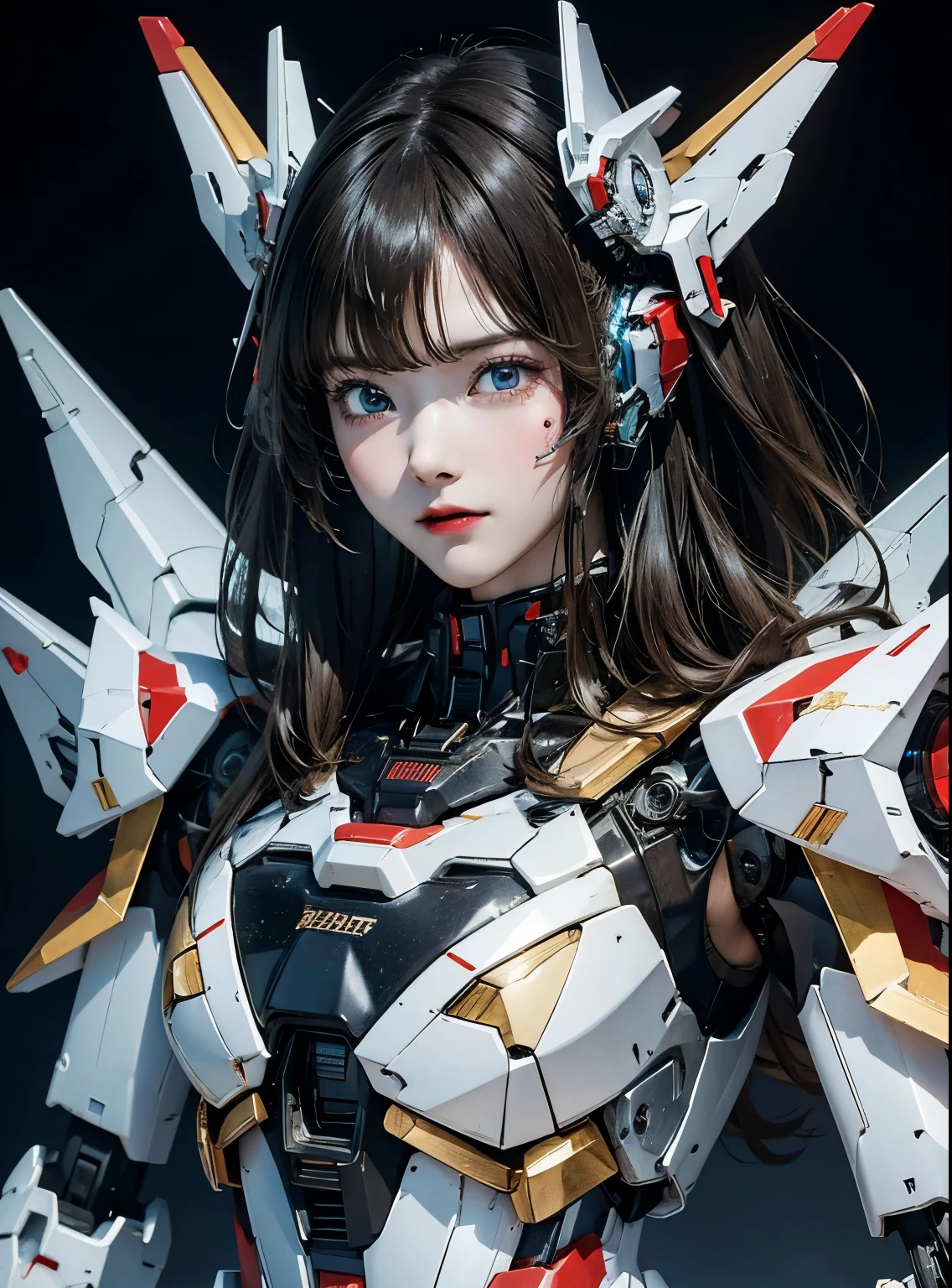 rough skin, Super detailed, advanced details, high quality, 最high quality, High resolution, 1080P, hard disk, beautiful,(gundam),beautifulサイボーグの女性,Mecha cyborg girl,battle mode,Mecha body girl,彼女は未来的なgundamメカを身に着けています,full body shot