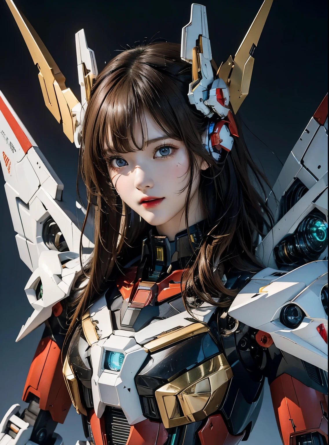 rough skin, Super detailed, advanced details, high quality, 最high quality, High resolution, 1080P, hard disk, beautiful,(gundam),beautifulサイボーグの女性,Mecha cyborg girl,battle mode,Mecha body girl,彼女は未来的なgundamメカを身に着けています,full body shot