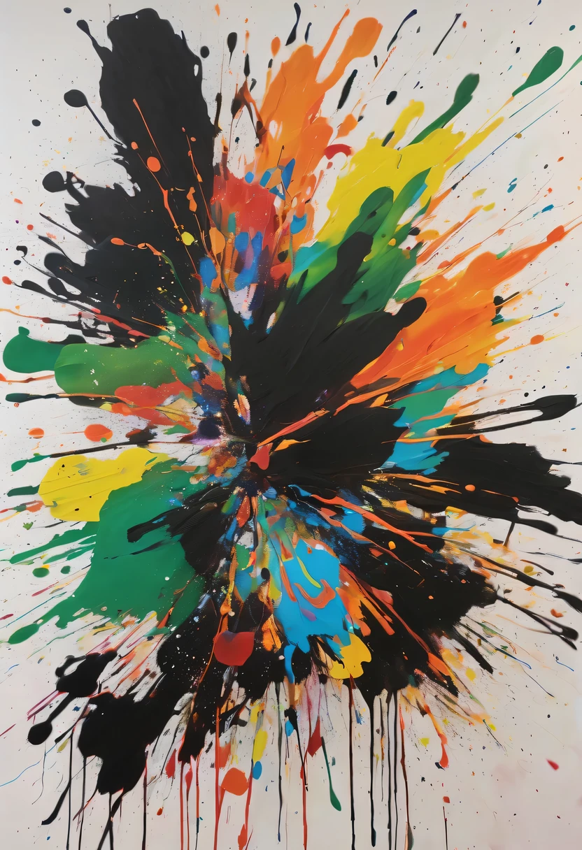 scribble art，ink splatter，Wild，splash ink painting，Abstraction，rich and colorful，Vague dreams，Dynamic energy,publish creation，visual impact,modern aesthetic,Elegant and simple,Contemporary interpretation,be bold,