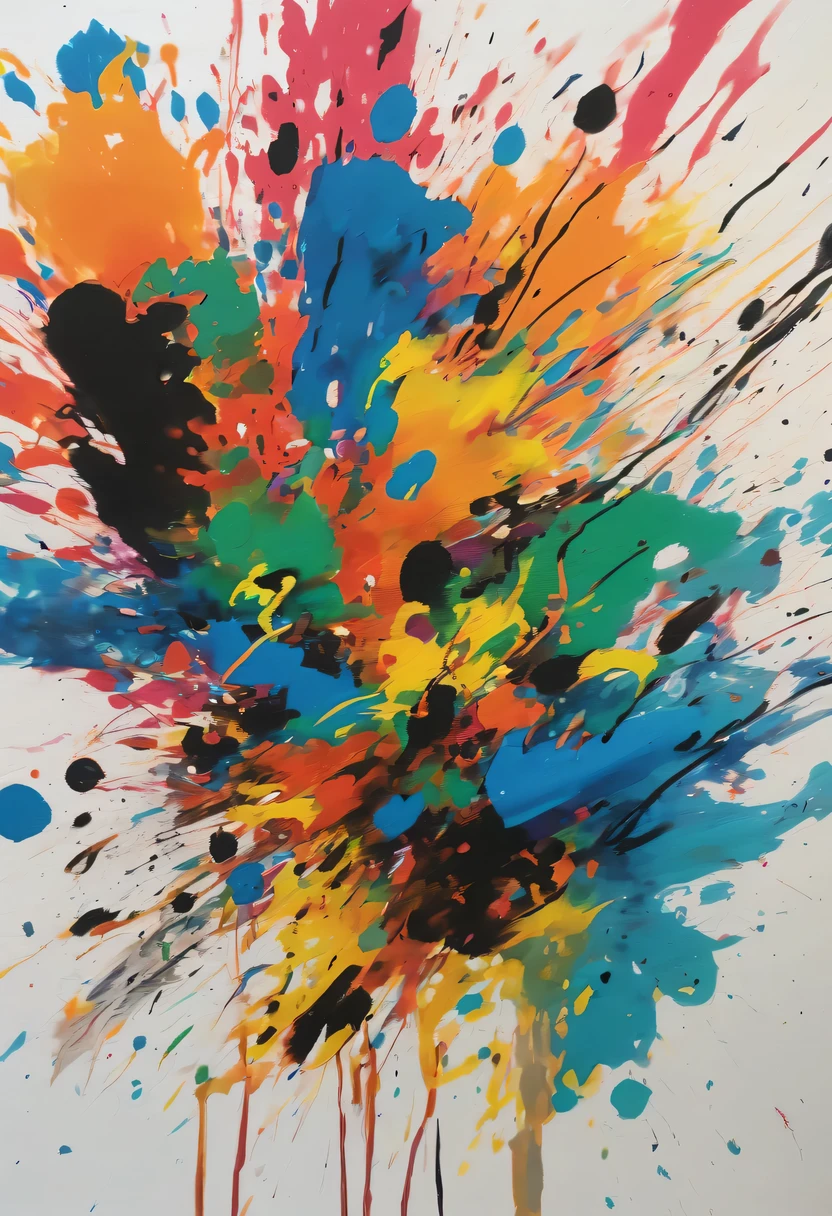 scribble art，ink splatter，Wild，splash ink painting，Abstraction，rich and colorful，Vague dreams，Dynamic energy,publish creation，visual impact,modern aesthetic,Elegant and simple,Contemporary interpretation,be bold,