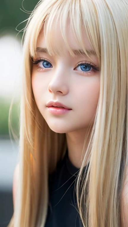 The highest beauty of splendor、clear white glossy skin、Wind blonde gets in the way in front of a cute face、Sexy big 14 year old cute beautiful girl、Sexy little beautiful face、Shiny light straight blonde hair、Bangs dancing in front of cute beautiful face、long silky bangs covering pale white light blue eyes,,,、Super long blonde hair that hides her sexy face、sexy cute young woman、Super Long Natural Blonde Shiny Light Hair、small face beauty、bright look、shiny skin、cheek gloss highlight