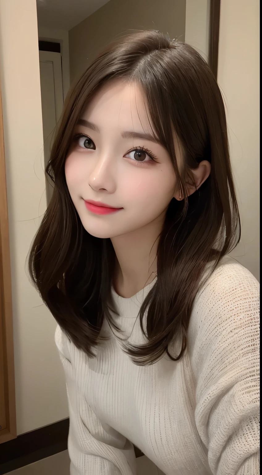 table top, highest quality, shape, Super detailed, finely, High resolution, 8k wallpaper, 完璧なダイナミックな構shape, beautiful and detailed eyes, winter dress,medium hair, small breasts, natural color lip, random sexy pose,smile,、20 year old girl、midnight、beautiful and detailed face、perfect and beautiful face,Big eyes、RAW photo、spread your arms and legs wide、Express your best mood with your whole body、beautiful and detailed eyes、small face、beautiful duplex、slim face and style,blur the background