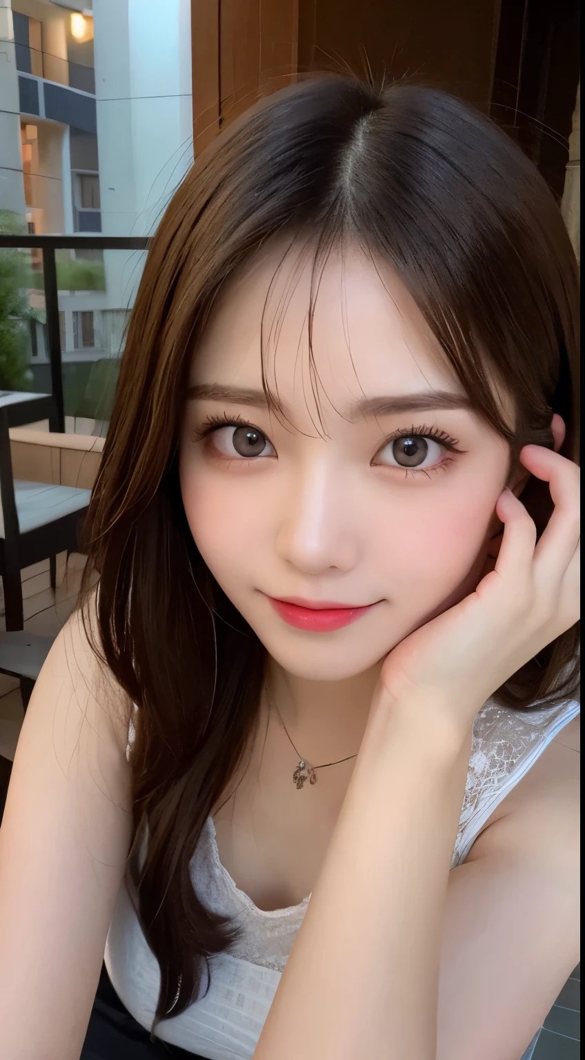 table top, highest quality, shape, Super detailed, finely, High resolution, 8k wallpaper, 完璧なダイナミックな構shape, beautiful and detailed eyes, winter dress,medium hair, small breasts, natural color lip, random sexy pose,smile,、20 year old girl、midnight、beautiful and detailed face、perfect and beautiful face,Big eyes、RAW photo、Spread your arms and legs wide apart、Express your best mood with your whole body、beautiful and detailed eyes、small face、beautiful duplex、slim face and style,blur the background