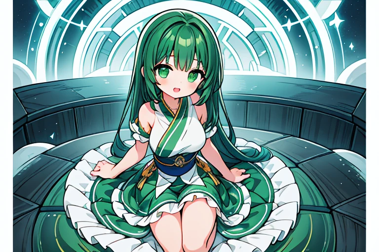Close up of deep green smile with open mouth、(realistic、High resolution)、(1 girl)、Do-Up Eye、korean girl、(highest quality), (table top), (1 girl), alone, beautiful girl, perfect face, big breasts,dream-like、Highly detailed airbrush art((超realistic))、volume lighting、(highest quality)、The super detailed、(Composition of exercise:1.4)、Highly detailed colorful details、(bright lighting)、dynamic composition、ray tracing、The mirror reflects light、shallow depth of field、super detailed、mixing exposure、nffsw、Her eyes glow deep green、Staring at the deep green sea。Her dark green face is、Full of adventure anticipation and courage.、A smile appears on her deep green lips。 rear end、The sun is slowly tilting to the west。Its light brings deep green light to the surface of the sea、The swaying waves create a beautiful scene。Her eyes glow a distinctly deep green。a lot of dark green、