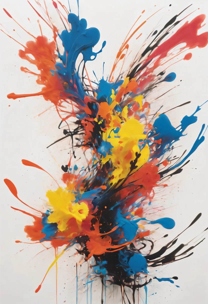 scribble art，ink splatter，Wild，splash ink painting，Abstraction，rich and colorful，Vague dreams，Dynamic energy,publish creation，visual impact,modern aesthetic,Elegant and simple,Contemporary interpretation,be bold,