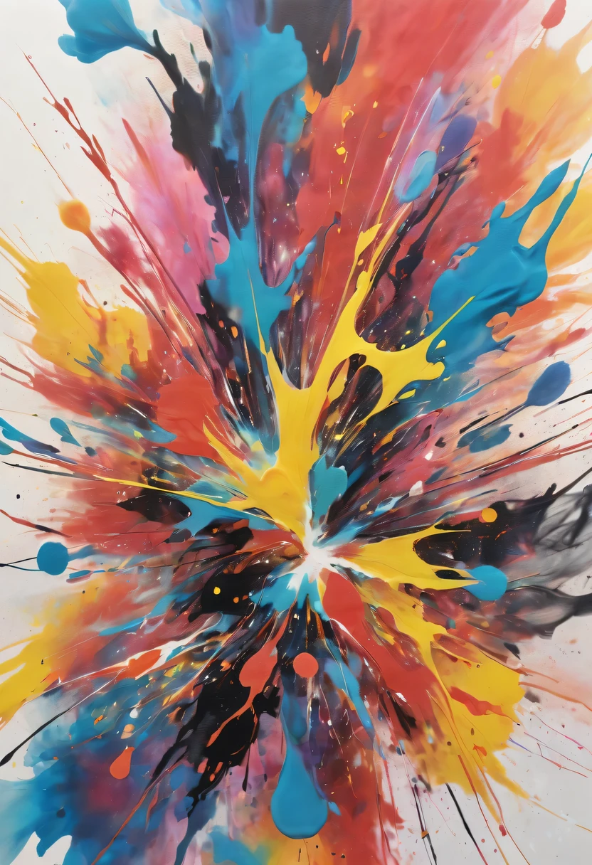 scribble art，ink splatter，Wild，splash ink painting，Abstraction，rich and colorful，Vague dreams，Dynamic energy,publish creation，visual impact,modern aesthetic,Elegant and simple,Contemporary interpretation,be bold,