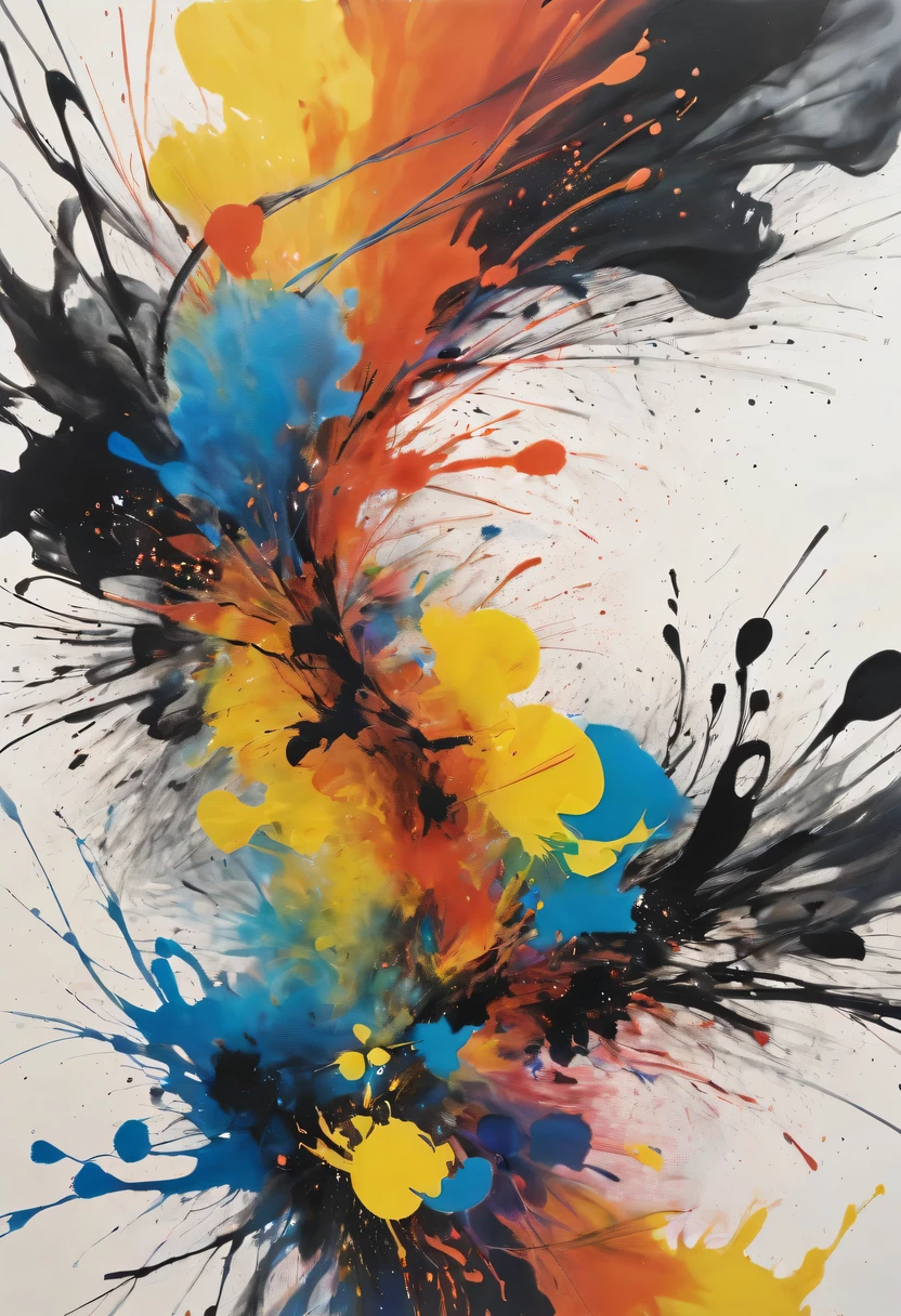scribble art，ink splatter，Wild，splash ink painting，Abstraction，rich and colorful，Vague dreams，Dynamic energy,publish creation，visual impact,modern aesthetic,Elegant and simple,Contemporary interpretation,be bold,