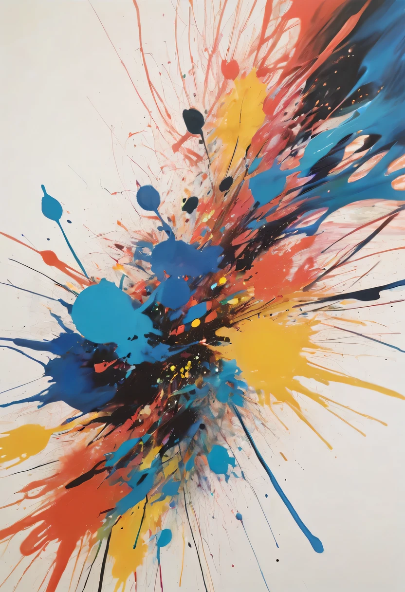 scribble art，ink splatter，Wild，splash ink painting，Abstraction，rich and colorful，Vague dreams，Dynamic energy,publish creation，visual impact,modern aesthetic,Elegant and simple,Contemporary interpretation,be bold,